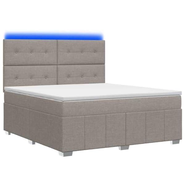 Maison Exclusive - LED-patjasänky taupe 140 x 200 cm kankaalla Mol
