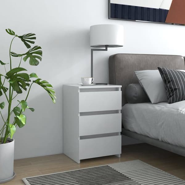 Maison Exclusive - Sängbord vit 40x35x62,5 cm ingenjörsträ Vit