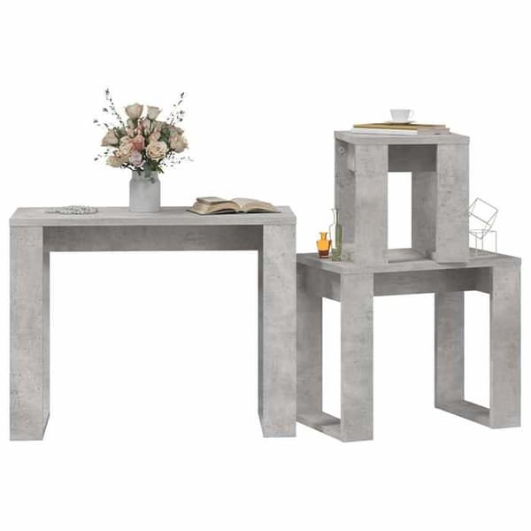Bordplader - MAISON EXCLUSIVE - 3 dele - Beton grå - Ingeniørtræ - Pladsbesparende