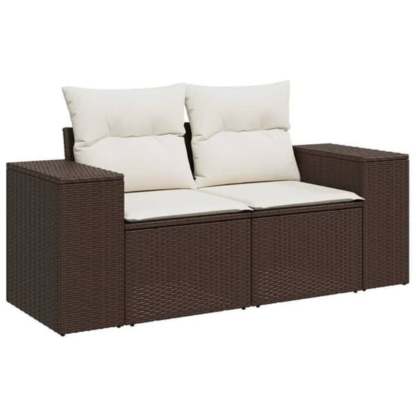 Maison Exclusive - Trädgårdsmöbler med kuddar 6 delar brun flätad resin