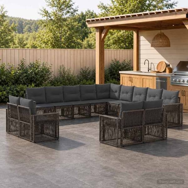 Maison Exclusive - 13 pc have-sofa sæt i grå og mørkegrå polyrotin Grå