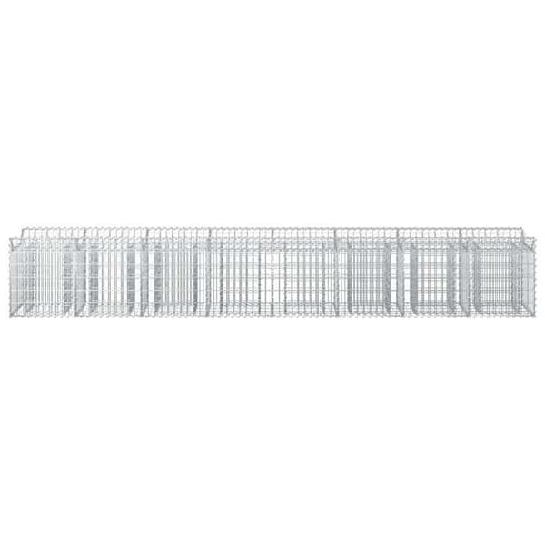Hævet gabion seng - EKSKLUSIV HUS - 400 x 50 x 60 cm - Galvaniseret stål - Rektangulær - Velegnet til udendørs brug