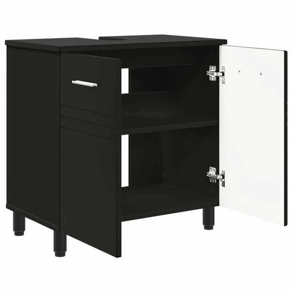Maison Exclusive - Badrumsspegel med svart enhet 60 x 35 x 60 cm
