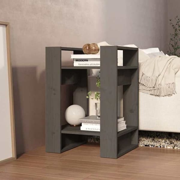Maison Exclusive - Bibliotek/Rumseparator Grå 41x35x57 cm Solid fyr
