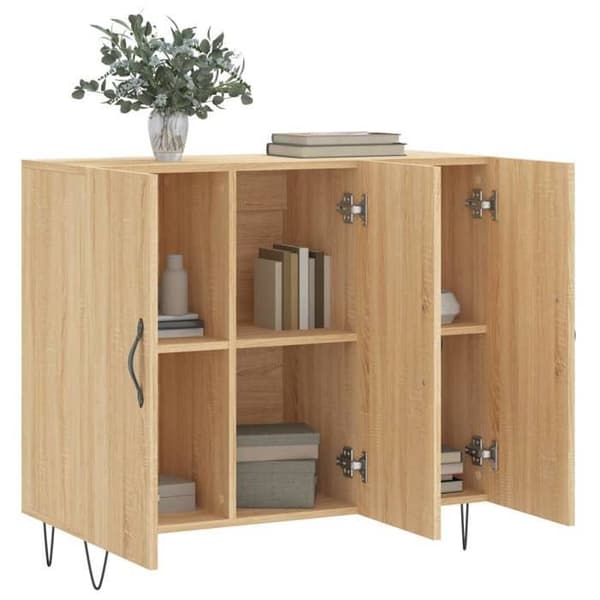 Maison Exclusive - Buffé ek sonoma 90x34x80 cm ingenjörsträ
