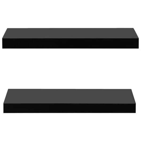 Væghængte hylder - EKSKLUSIV HUS - 40 x 20 x 3,8 cm - Sort - Sæt af 2 - Usynlig montering Svart