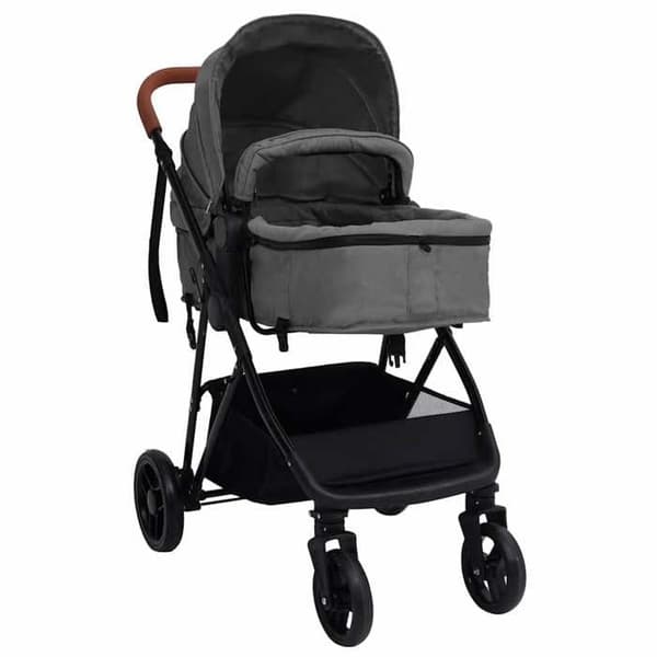 Maison Exclusive - 2-i-1 Barnevogn til baby Lys grå og sort Stål