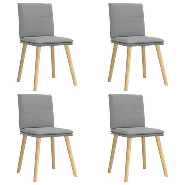 Maison Exclusive - Matstolar set om 4 ljusgrå tyg