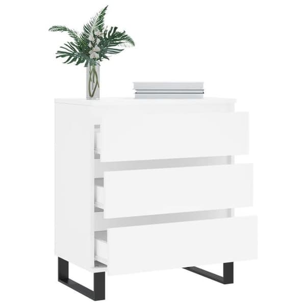 Maison Exclusive - Buffé Vit 60x35x70 cm Ingenjörsträ