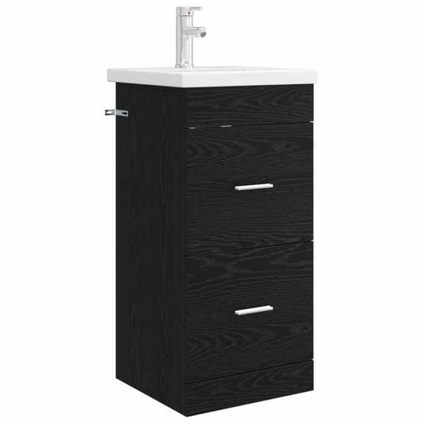 Maison Exclusive - Badeværelsesmøbel med vask, Sort eg 42 x 40 x 84,5 cm