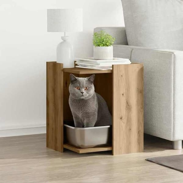 Maison Exclusive - Håndlavet kattebakke møbel i egetræ 42x42x51 cm