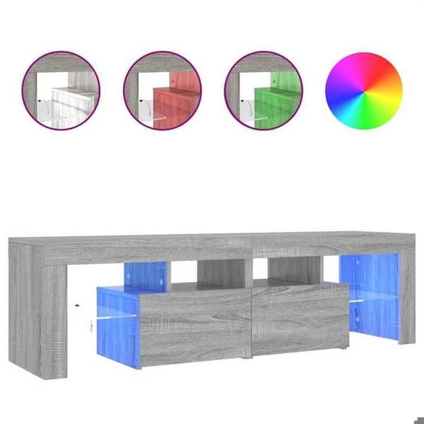 Maison Exclusive - TV-møbel med LED-lys Sonoma grå 140x36,5x40 cm Sonoma grå