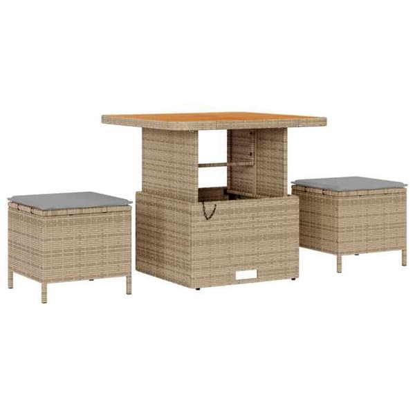 Trädgårdsmöbler - EXKLUSIVT HUS - Set med 11 delar - 10 platser - Poly rattan - Justerbart bord