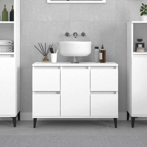 Maison Exclusive - Vit diskbänksmöbel 80x33x60 cm ingenjörsträ Vit