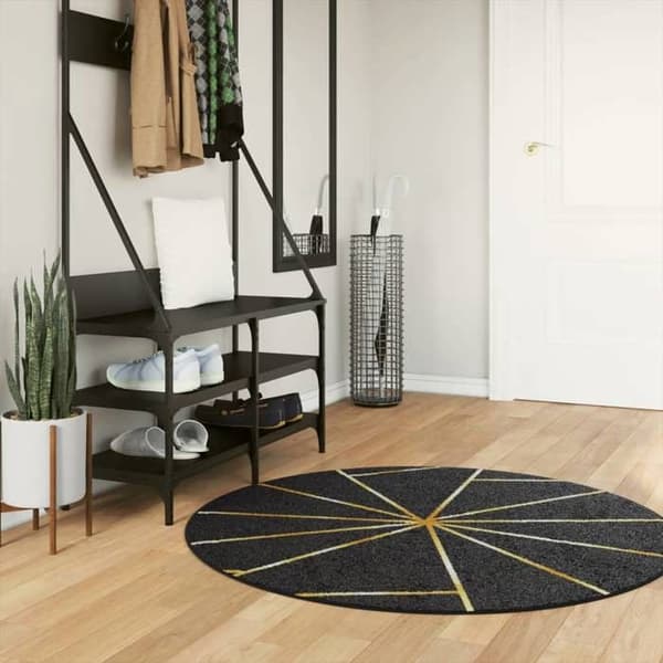 Maison Exclusive - Vaskbar sort og guld tæppe Ø 120 cm