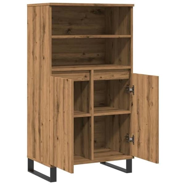 Maison Exclusive - Høj buffet i egetræ, håndlavet 60x36x110 cm, ingeniørtræ
