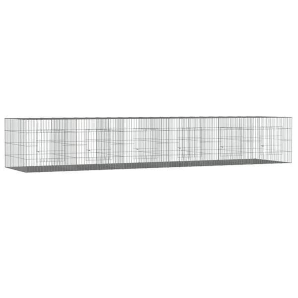 Maison Exclusive - Kaninbur 6 paneler 327x79x54 cm Galvaniserat stål Silver