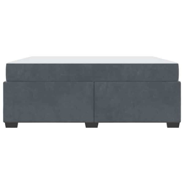 Sängram med madrass - EXKLUSIV HEM - 180 x 200 cm - Sammet - Mörkgrå - Lattsäng Mörkgrå