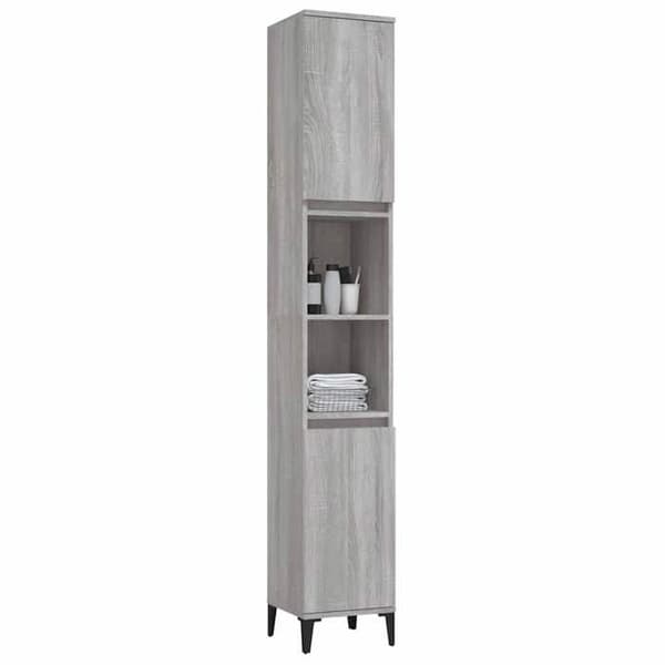 Maison Exclusive - Badskåp sonoma grå 30x30x190 cm ingenjörsträ