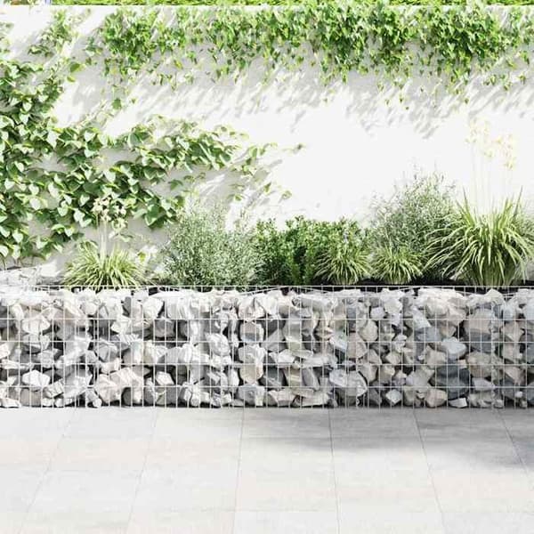 Maison Exclusive - Gabionvägg i galvaniserat stål 450x30x50 cm Silver
