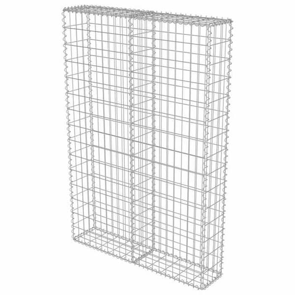 Maison Exclusive - Gabionvägg med galvaniserade stålskydd 100x20x150 cm silver-