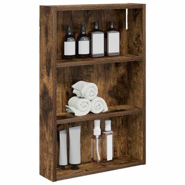 Maison Exclusive - Vægskab til badeværelse Røget Eg 40 x 10 x 60,5 cm