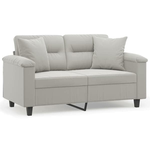 Maison Exclusive - Soffa 2 platser med ljusgrå kuddar 120 cm