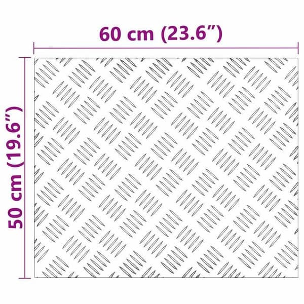 Maison Exclusive - Nez de marche 2 stk 60 x 50 cm Sølv Aluminium Rektangulær