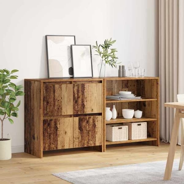 Maison Exclusive - Buffé 2 delar Antik trä 70 x 41 x 75 cm Ingenjörsträ Gammalt trä