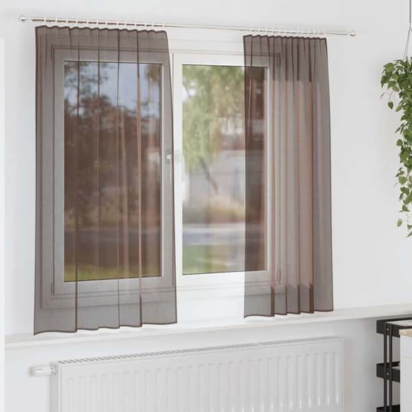 Verho - MAISON EXCLUSIVE - 2 kappaletta - Ruskea - 100% polyesteri - Ylälenkki brun