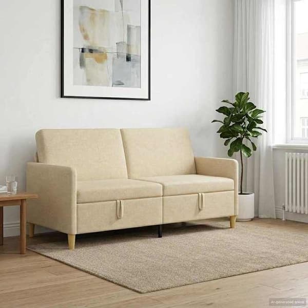 Maison Exclusive - Soffa med förvaring Creme 172 x 78 x 87 cm Polyester