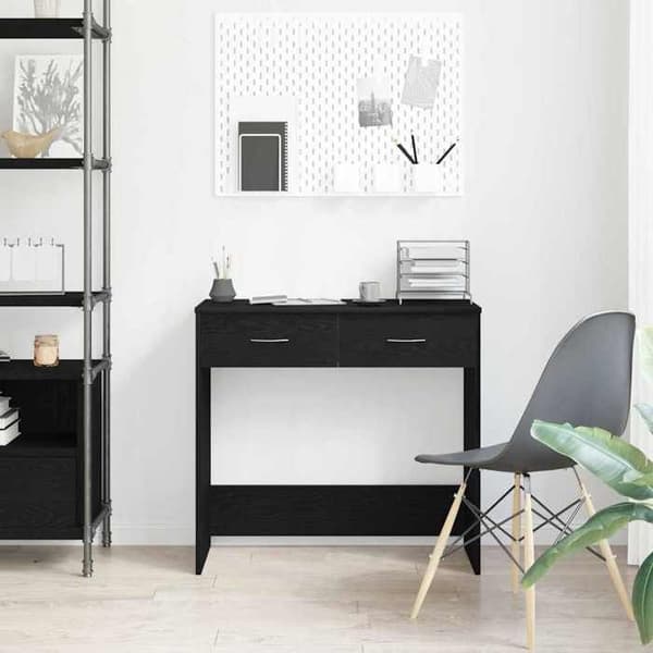 Maison Exclusive - Kontor Sort egetræ Ingeniørtræ 80 x 40 x 75 cm svart ek