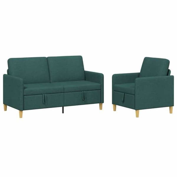 Maison Exclusive - Soffa med förvaring 2 st 3-sits Grön mörk 152 x 78 x 87 cm Mörkgrön