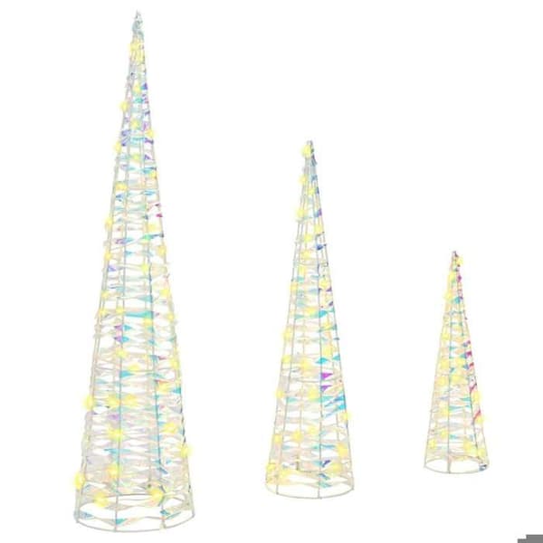Maison Exclusive - Julgran 3 pc 90 LED Varm vit 20 x 20 x 80 cm PET
