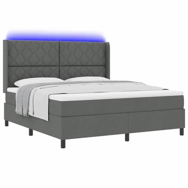 Maison Exclusive - LED-jousipatja Tummanharmaa 180 x 200 cm kangas Mörkgrå