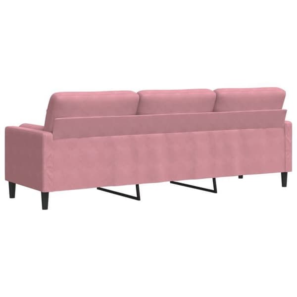 Maison Exclusive - Soffa 3 platser med dekorativa kuddar rosa 210 cm sammet Ros