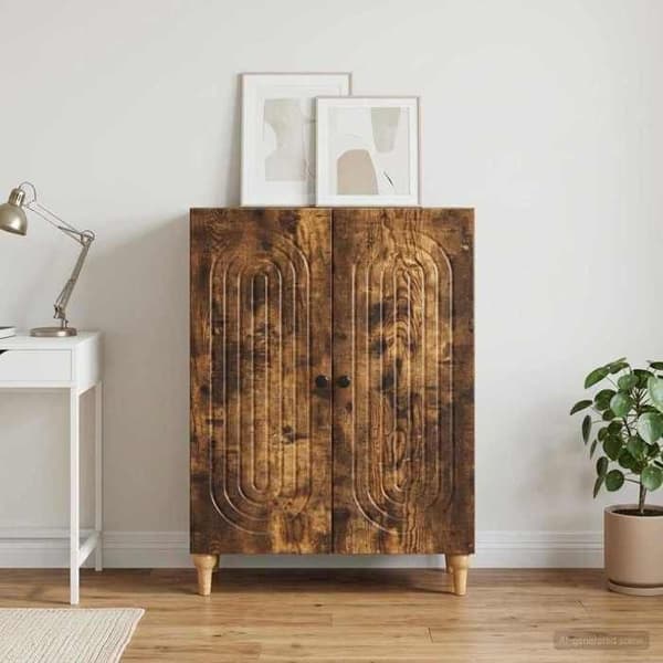 Maison Exclusive - Buffé Ek rökt 66 x 34,5 x 90 cm Ingenjörsträ