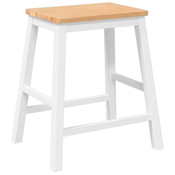 Barstole - EKSKLUSIV HUS - Sæt af 2 - Massivt gummitræ - Hvid - Moderne design Vit
