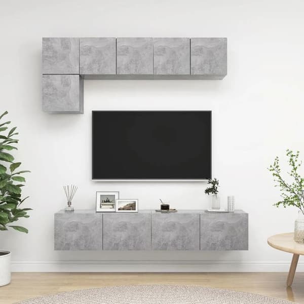 Maison Exclusive - 5 dele TV-møbel sæt Grå beton Ingeniørtræ