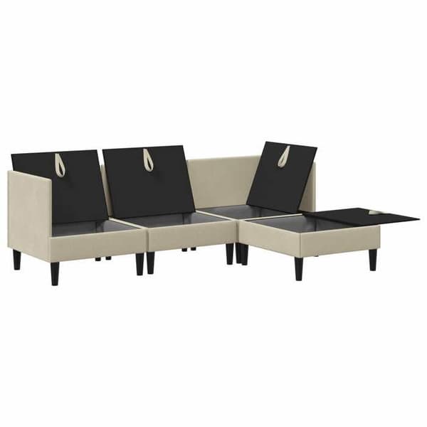 Maison Exclusive - Sæt af møbler til stuen 4 pc Sand Stof