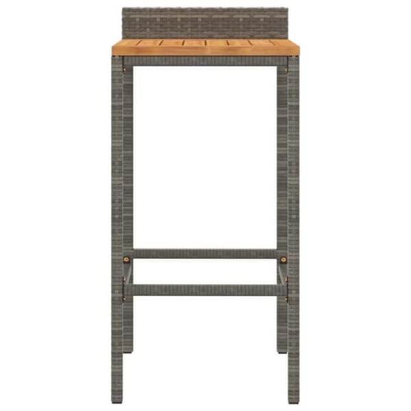 Maison Exclusive - Barstolar set om 2 grå vävd resin och akaciaträ