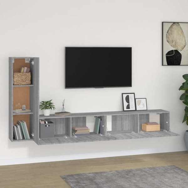 Maison Exclusive - 3-delt TV-møbel sæt Sonoma grå Ingeniørtræ Sonoma grå