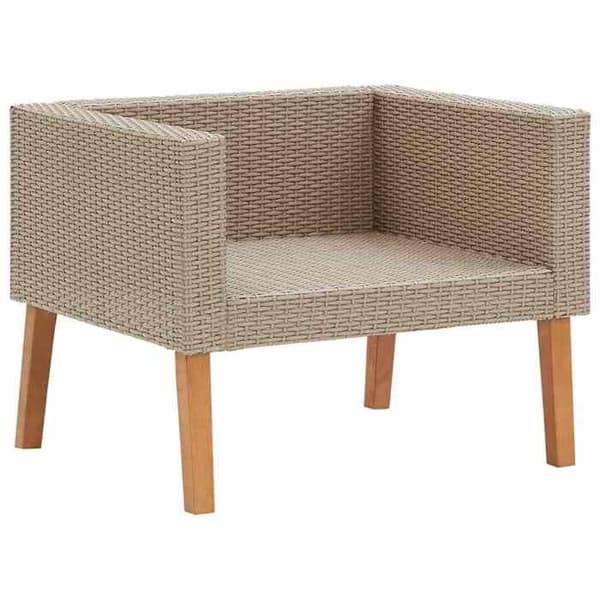 Maison Exclusive - Enkel trädgårdssoffa med kuddar i flätad resin Beige