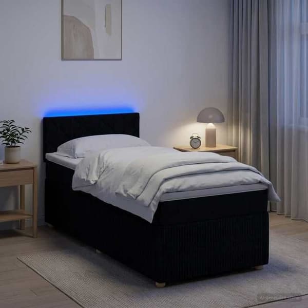 Maison Exclusive - Boxspring seng med madras Sort 100 x 200 cm Stof