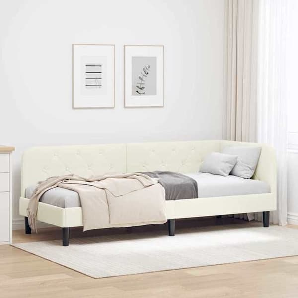 Maison Exclusive - Kulmasänky Creme 80 x 200 cm Sametti