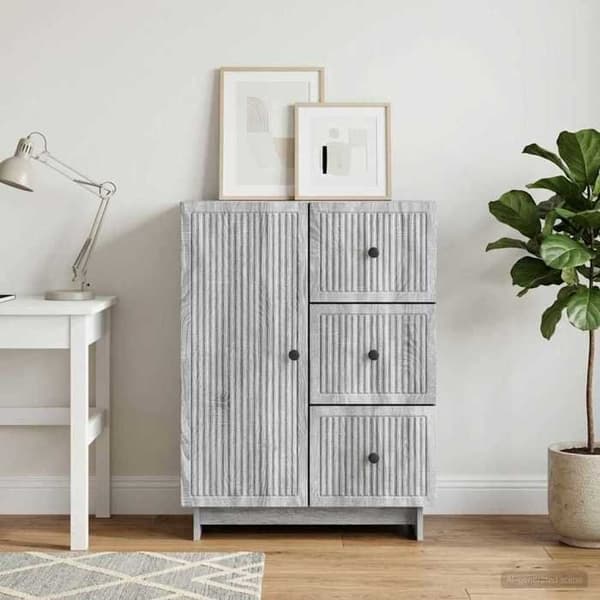 Maison Exclusive - Buffé Sonoma grå 66 x 34,5 x 90 cm Ingenjörsträ