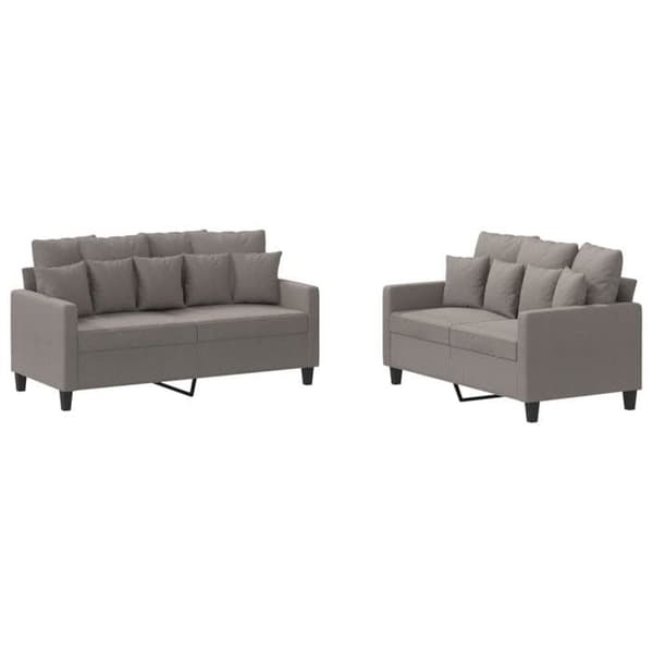 Maison Exclusive - Set med 2 soffor med kuddar Taupe Tyg Mol