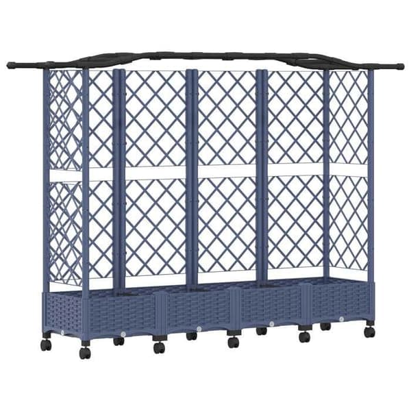 Maison Exclusive - Høj Seng med Gitter og Grå Tag 203,5 x 40 x 129 cm PP Grå