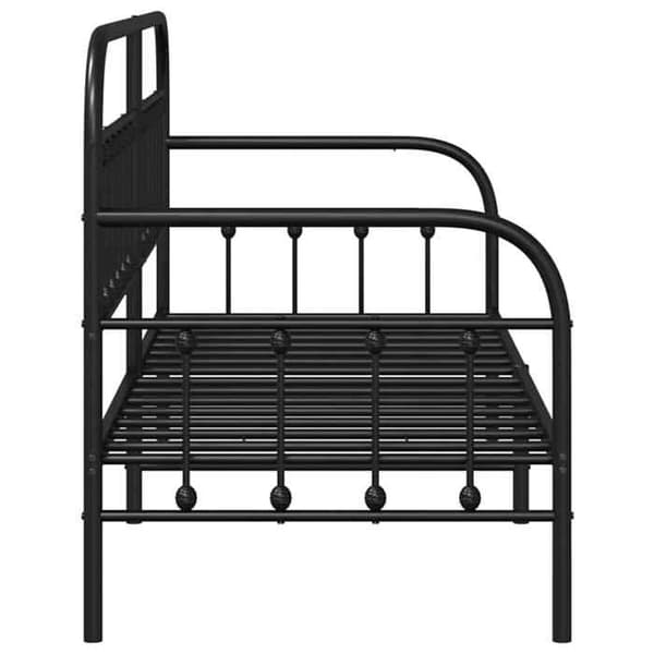 Maison Exclusive - Sengebund i sort 75 x 190 cm pulverlakeret stål