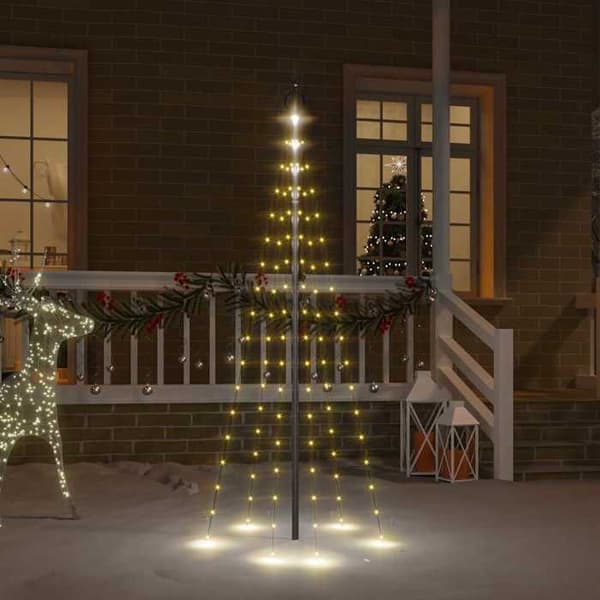 Maison Exclusive - Julgran på flaggstång 108 LED Varmvit 180 cm
